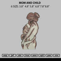 Mom And Child Embroidery File 6 sizes