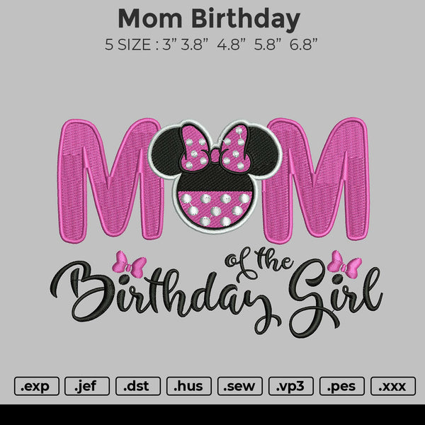 Mom Birthday Embroidery