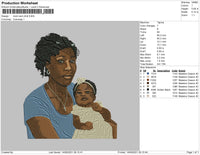 Mom And Child Embroidery