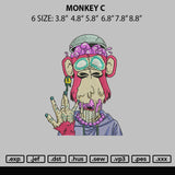 Monkey Character Embroidery File 6 sizes