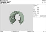 Moon Man Embroidery File 6 sizes