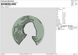 Moon Man Embroidery File 6 sizes