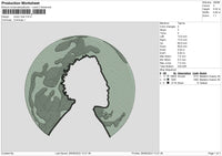 Moon Man Embroidery File 6 sizes