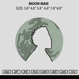 Moon Man Embroidery File 6 sizes