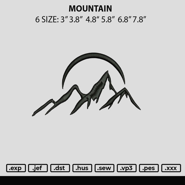 Mountain Embroidery File 6 sizes