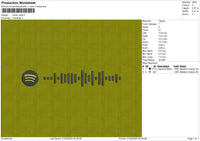 Music Code Embroidery File 6 sizes