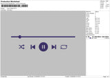 Music Player Embroidery