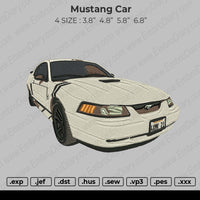 Mustang Car embroidery