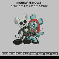 Nightmare Mouse Embroidery File 6 sizes