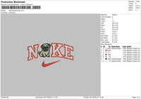 Nike Swoosh Dog Embroidery File 6 sizes