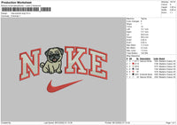 Nike Swoosh Dog Embroidery File 6 sizes