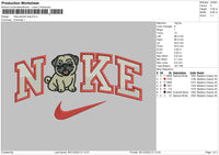 Nike Swoosh Dog Embroidery File 6 sizes