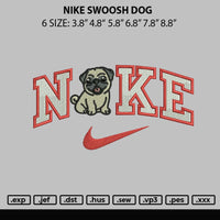 Nike Swoosh Dog Embroidery File 6 sizes
