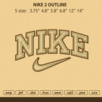 Nike 2 Outline  Embroidery