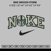 Nike Swoosh Storm Embroidery File 6 sizes