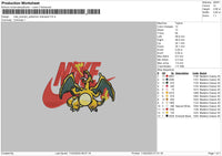 Nike Swoosh Charizard Embroidery File 6 sizes