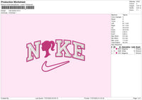 Nike Barbie Embroidery File 6 sizes