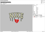 Nike Break Heart Embroidery File 6 sizes