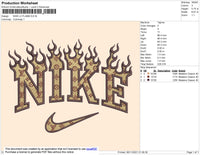 Nike LV Flame embroidery