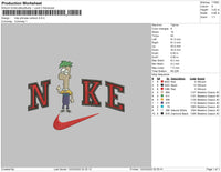 Nike Phineas cartoon Embroidery