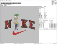 Nike Phineas cartoon Embroidery