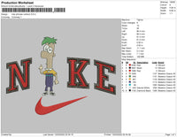 Nike Phineas cartoon Embroidery
