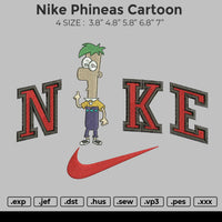 Nike Phineas cartoon Embroidery