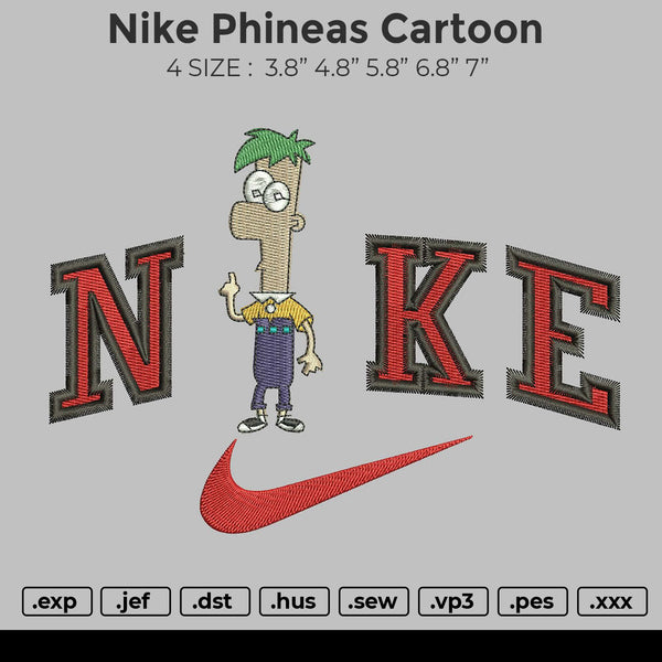 Nike Phineas cartoon Embroidery