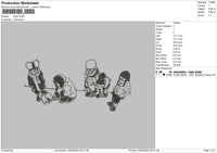 Ninja Squad Embroidery File 6 sizes