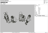 Ninja Squad Embroidery File 6 sizes