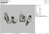 Ninja Squad Embroidery File 6 sizes