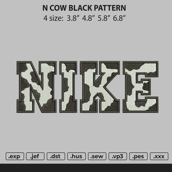 Nike Cow Black Pattern Embroidery
