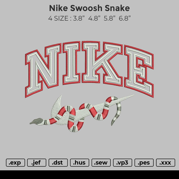Nike Swoosh Snake Embroidery
