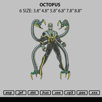 Octopus Embroidery File 6 sizes