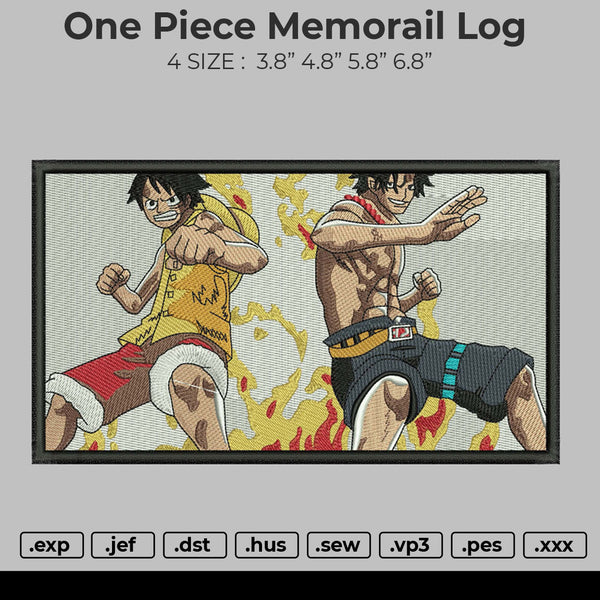One Piece Memorail Log Embroidery
