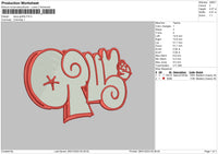 Graffiti02 Embroidery File 6 sizes