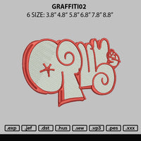 Graffiti02 Embroidery File 6 sizes