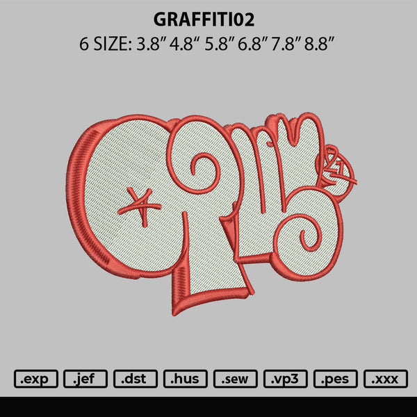 Graffiti02 Embroidery File 6 sizes