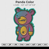 Panda Color Embroidery