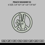 Peace Signhand Embroidery File 6 sizes