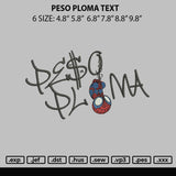 Peso Ploma Text Embroidery File 6 sizes