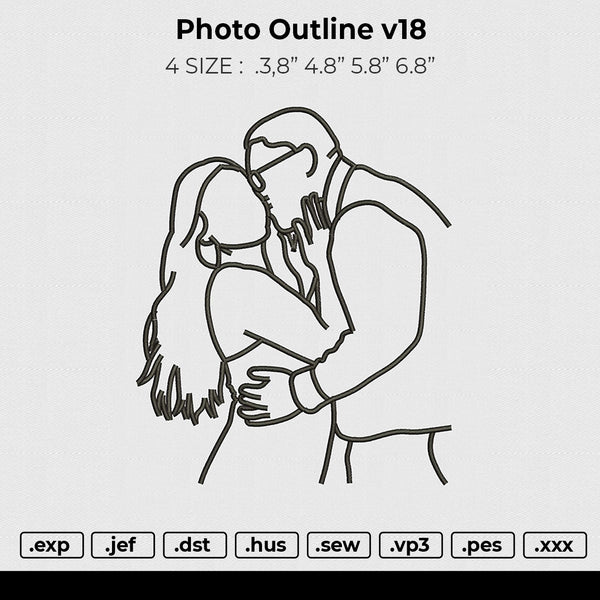 Photo outline v18 Embroidery
