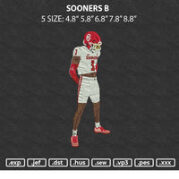 Photo Sooners B Embroidery FIle 6 sizes