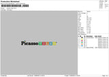 Picasso T Embroidery File 6 sizes