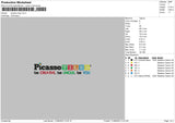 Picasso T Embroidery File 6 sizes