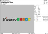 Picasso T Embroidery File 6 sizes