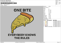 Pizza One Bite Embroidery File 6 Sizes