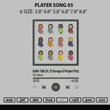 Player Song 05 Embroidery File 6 sizes