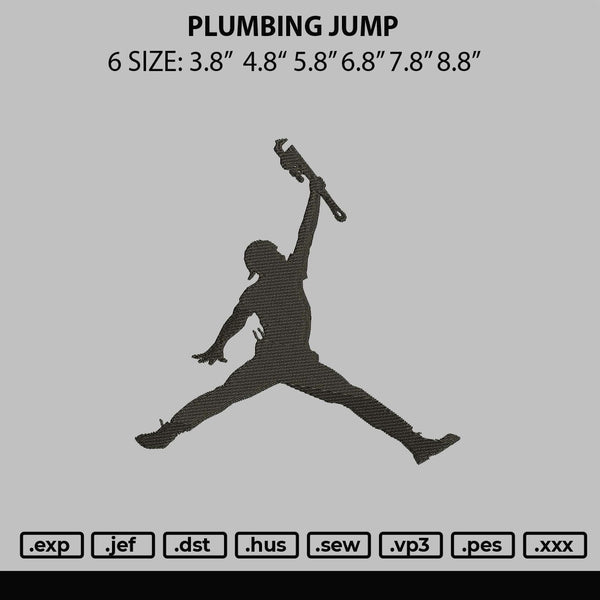 Plumbing Jump Embroidery File 6 sizes