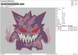 Pokemon Gastly V3 Embroidery